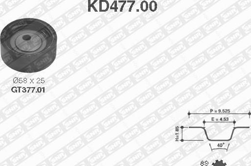 SNR KD477.00 - Комплект зубчатого ремня ГРМ www.autospares.lv