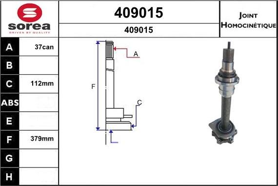 SNRA 409015 - Šarnīru komplekts, Piedziņas vārpsta www.autospares.lv