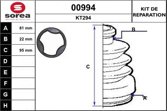 SNRA 00994 - Putekļusargs, Piedziņas vārpsta www.autospares.lv