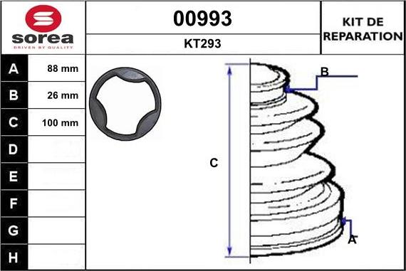 SNRA 00993 - Putekļusargs, Piedziņas vārpsta www.autospares.lv