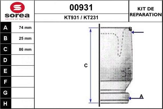 SNRA 00931 - Putekļusargs, Piedziņas vārpsta autospares.lv