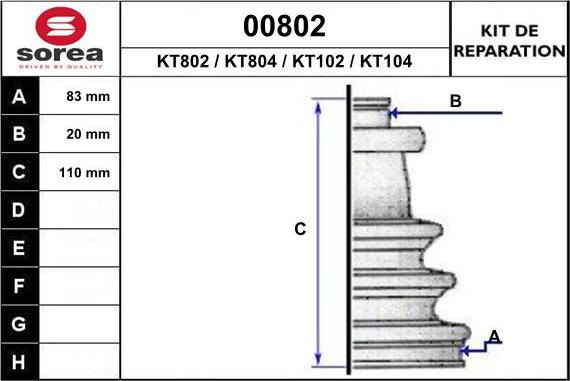 SNRA 00802 - Putekļusargs, Piedziņas vārpsta www.autospares.lv