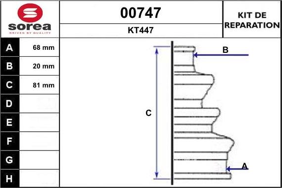 SNRA 00747 - Putekļusargs, Piedziņas vārpsta autospares.lv