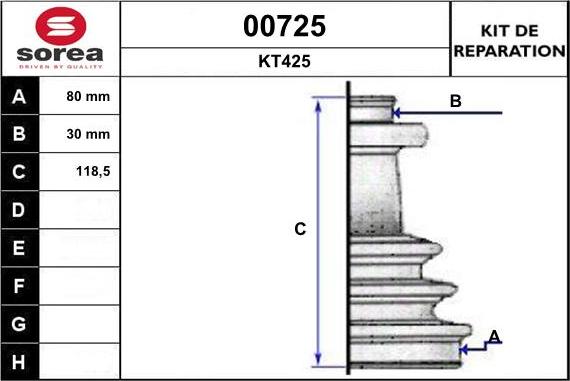 SNRA 00725 - Putekļusargs, Piedziņas vārpsta www.autospares.lv