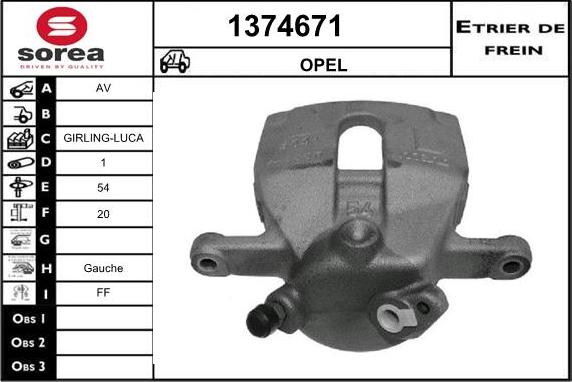 SNRA 1374671 - Brake Caliper www.autospares.lv