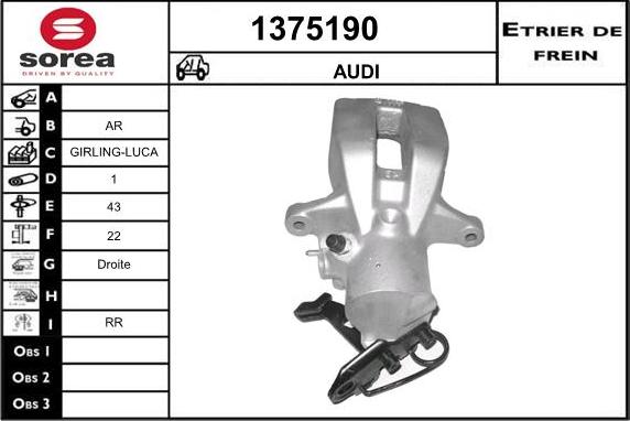 SNRA 1375190 - Bremžu suports www.autospares.lv