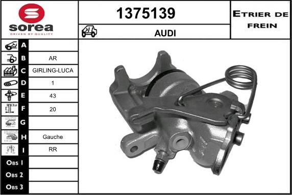 SNRA 1375139 - Тормозной суппорт www.autospares.lv