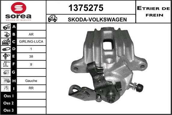 SNRA 1375275 - Bremžu suports www.autospares.lv