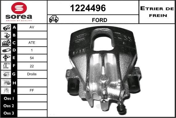 SNRA 1224496 - Brake Caliper www.autospares.lv