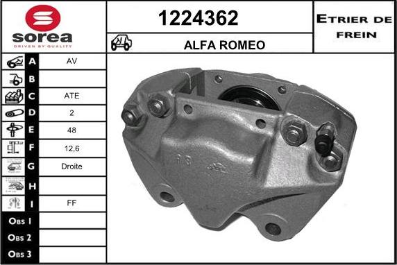 SNRA 1224362 - Brake Caliper www.autospares.lv