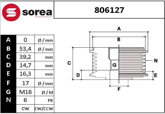 SNRA 806127 - Piedziņas skriemelis, Ģenerators autospares.lv