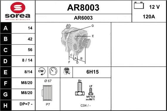 SNRA AR8003 - Генератор www.autospares.lv