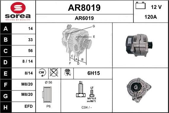 SNRA AR8019 - Ģenerators www.autospares.lv