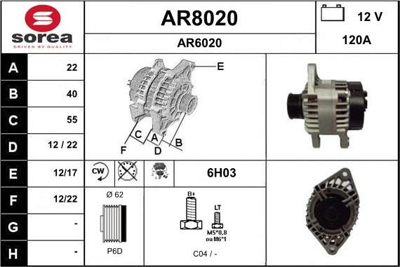 SNRA AR8020 - Ģenerators autospares.lv