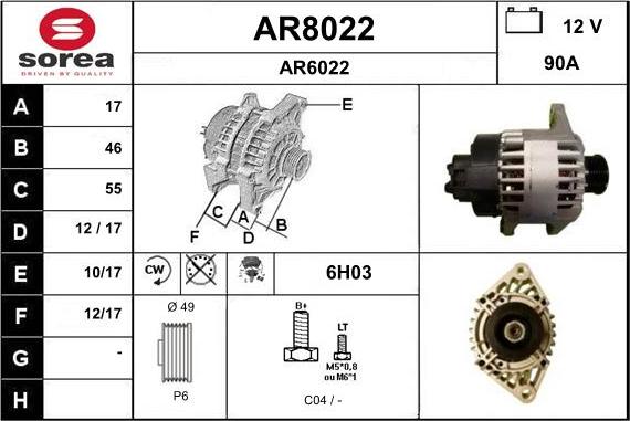 SNRA AR8022 - Ģenerators autospares.lv