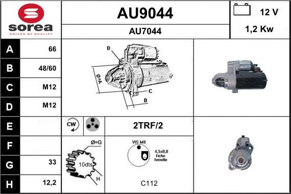 SNRA AU9044 - Starteris www.autospares.lv