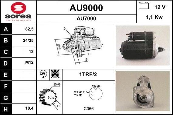 SNRA AU9000 - Стартер www.autospares.lv