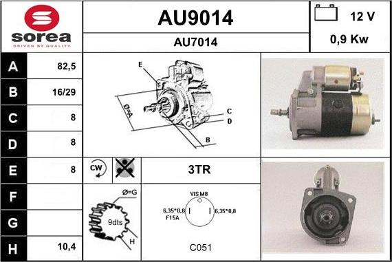 SNRA AU9014 - Стартер www.autospares.lv