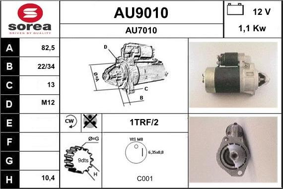 SNRA AU9010 - Starteris www.autospares.lv