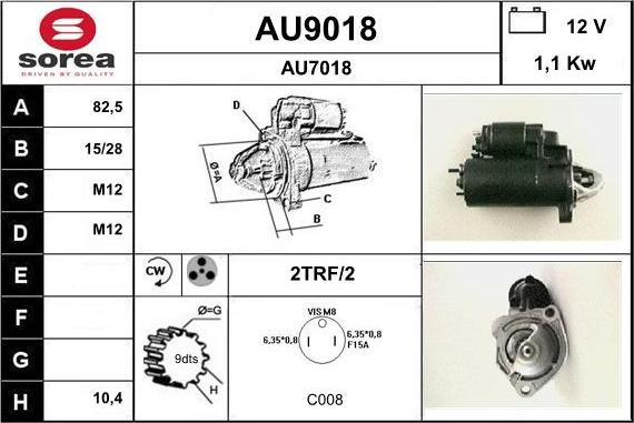 SNRA AU9018 - Starter www.autospares.lv