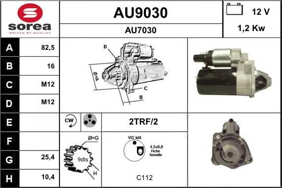 SNRA AU9030 - Starter www.autospares.lv