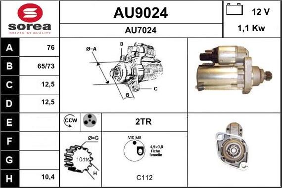 SNRA AU9024 - Starteris autospares.lv