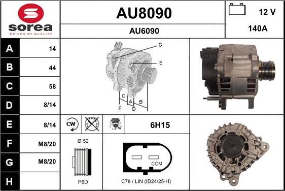 SNRA AU8090 - Генератор www.autospares.lv