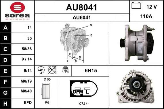 SNRA AU8041 - Генератор www.autospares.lv