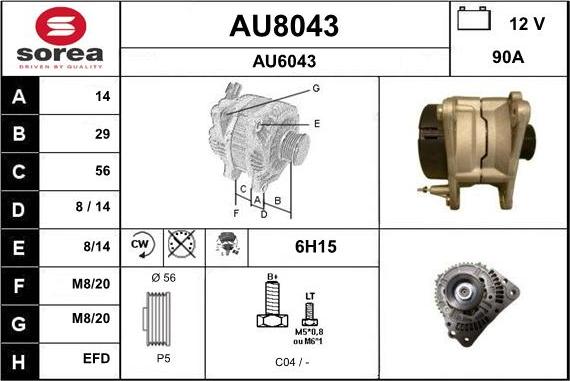 SNRA AU8043 - Ģenerators autospares.lv