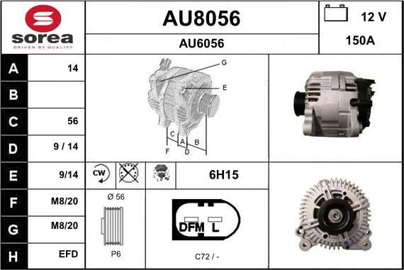 SNRA AU8056 - Генератор www.autospares.lv