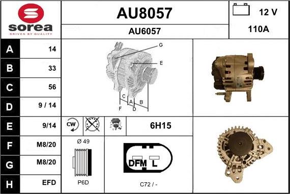 SNRA AU8057 - Ģenerators autospares.lv