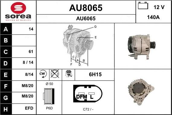 SNRA AU8065 - Генератор www.autospares.lv