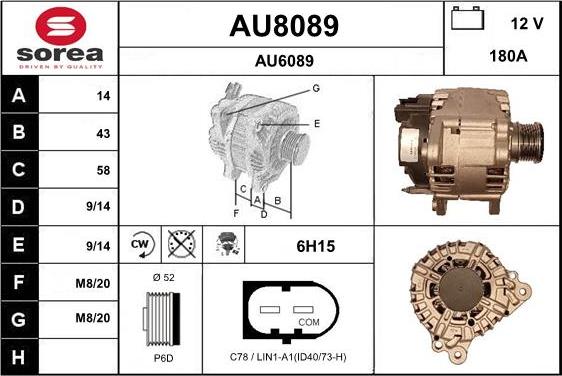 SNRA AU8089 - Генератор www.autospares.lv