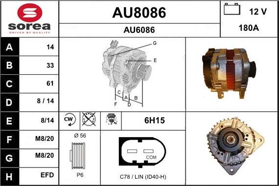 SNRA AU8086 - Генератор www.autospares.lv