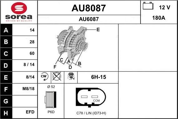 SNRA AU8087 - Ģenerators autospares.lv