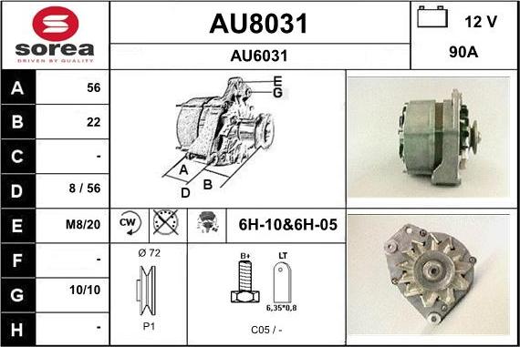 SNRA AU8031 - Ģenerators autospares.lv