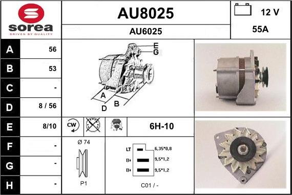 SNRA AU8025 - Ģenerators www.autospares.lv