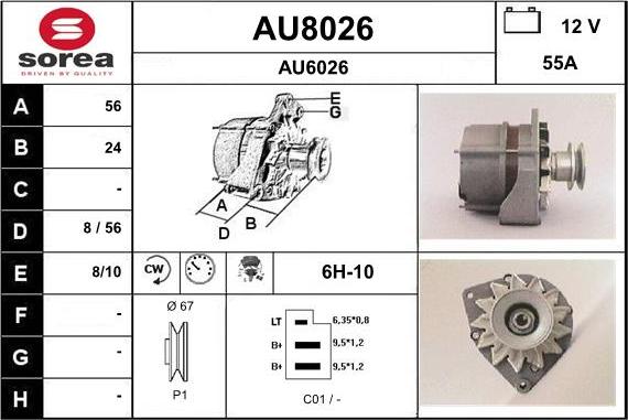 SNRA AU8026 - Ģenerators autospares.lv