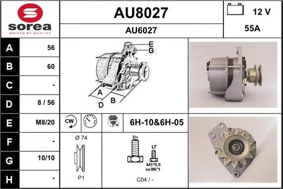 SNRA AU8027 - Ģenerators www.autospares.lv