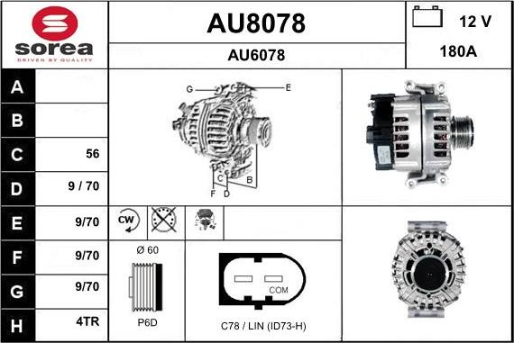 SNRA AU8078 - Генератор www.autospares.lv