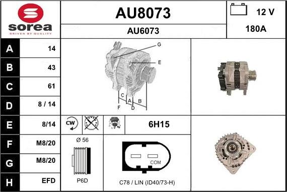 SNRA AU8073 - Alternator www.autospares.lv