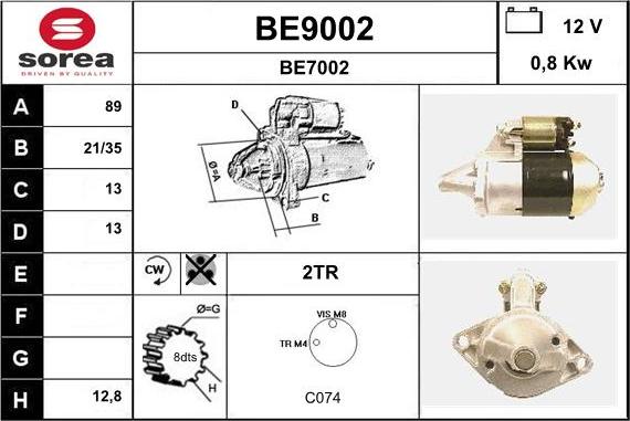 SNRA BE9002 - Starter www.autospares.lv