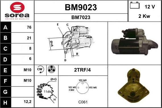 SNRA BM9023 - Стартер www.autospares.lv