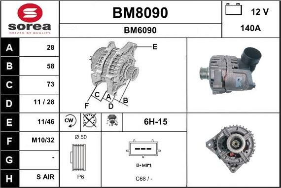 SNRA BM8090 - Генератор www.autospares.lv