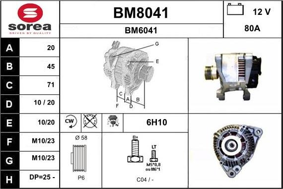 SNRA BM8041 - Ģenerators www.autospares.lv