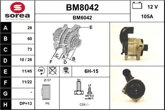 SNRA BM8042 - Ģenerators autospares.lv