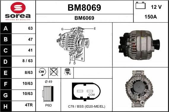 SNRA BM8069 - Генератор www.autospares.lv