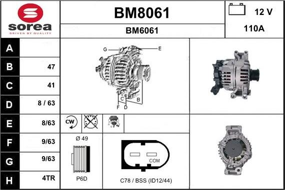 SNRA BM8061 - Ģenerators autospares.lv