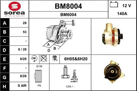 SNRA BM8004 - Ģenerators autospares.lv