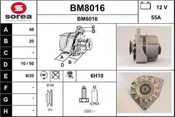 SNRA BM8016 - Генератор www.autospares.lv